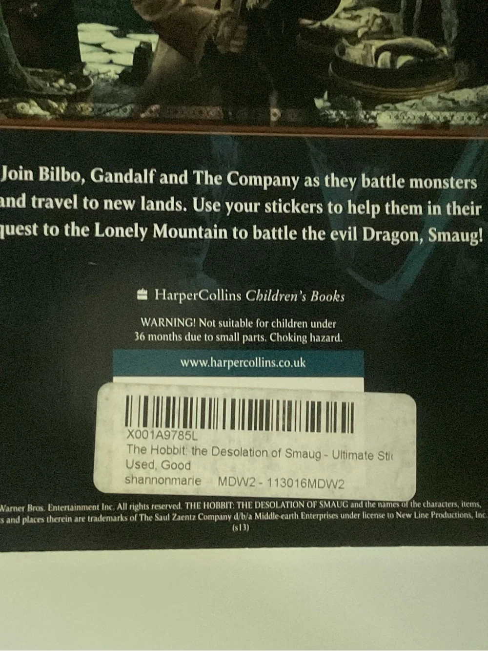 The Hobbit: A The Desolation of Smaug Ultimate Sticker Book - Green Cover